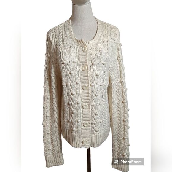 Alexandra Bartlett White Vintage Pom Sweater - Picture 1 of 6